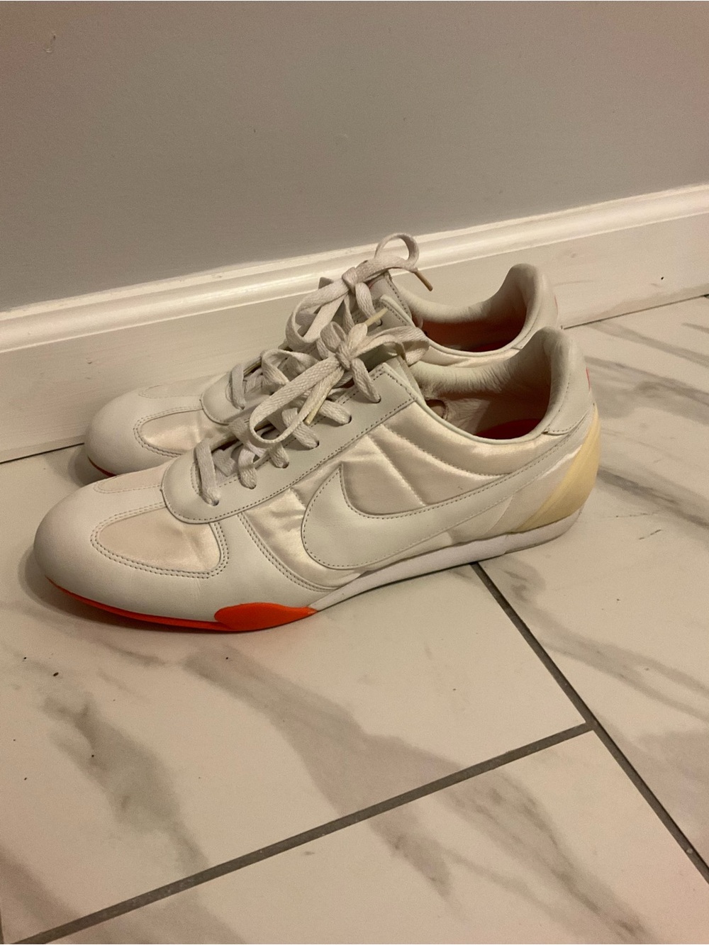 Nike Sprint Sister White Sneakers with Orange and Cream Accents